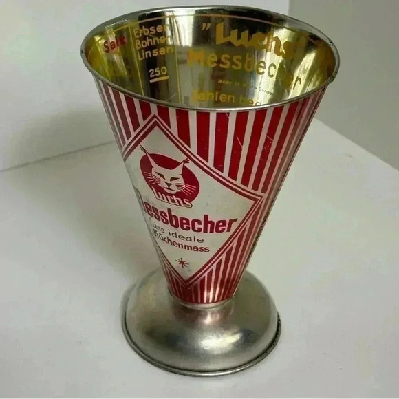 Vintage German Lynx tin cone shaped  measuring cup - Picture 1 of 7